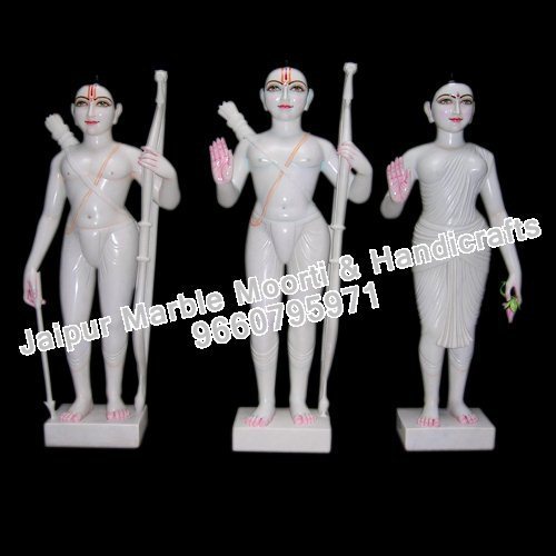 Marble Ram Darbar Moorti - Pure Marble, Customizable Sizes and Postures | Contemporary Style for Home, Office, and Hotel Décor