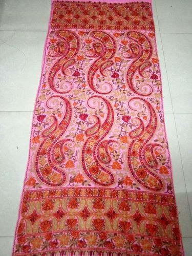 Red And Pink Ari Embroidery Shawl