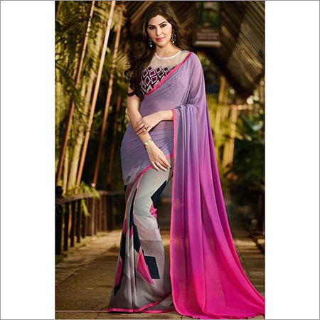 Multi Color Georgette Printed Saree