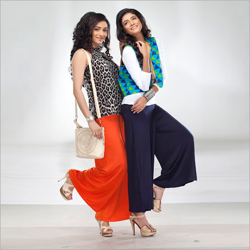Ladies Palazzo - Spandex Fabric, Sizes S to XL , Elegant Anti-Wrinkle, Fade-Proof Design for All Seasons