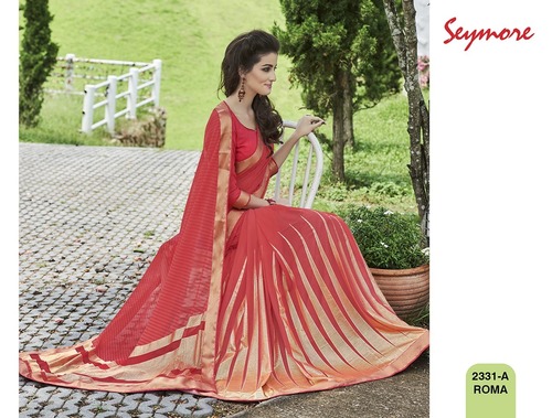 Red Trendy Party Wear Saree