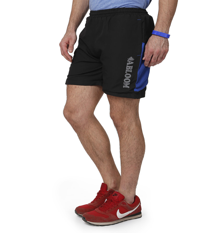 Mens Black & White Shorts - Polyester, Plain Pattern | Shrink Proof, Smooth Finish, Quality Tested For Defect-free Range