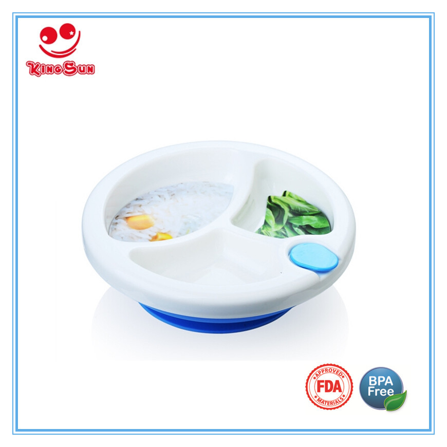 Yellow/blue/pink/green Or Customized Pp Baby Feeding Warmming Plate Dinner Dish