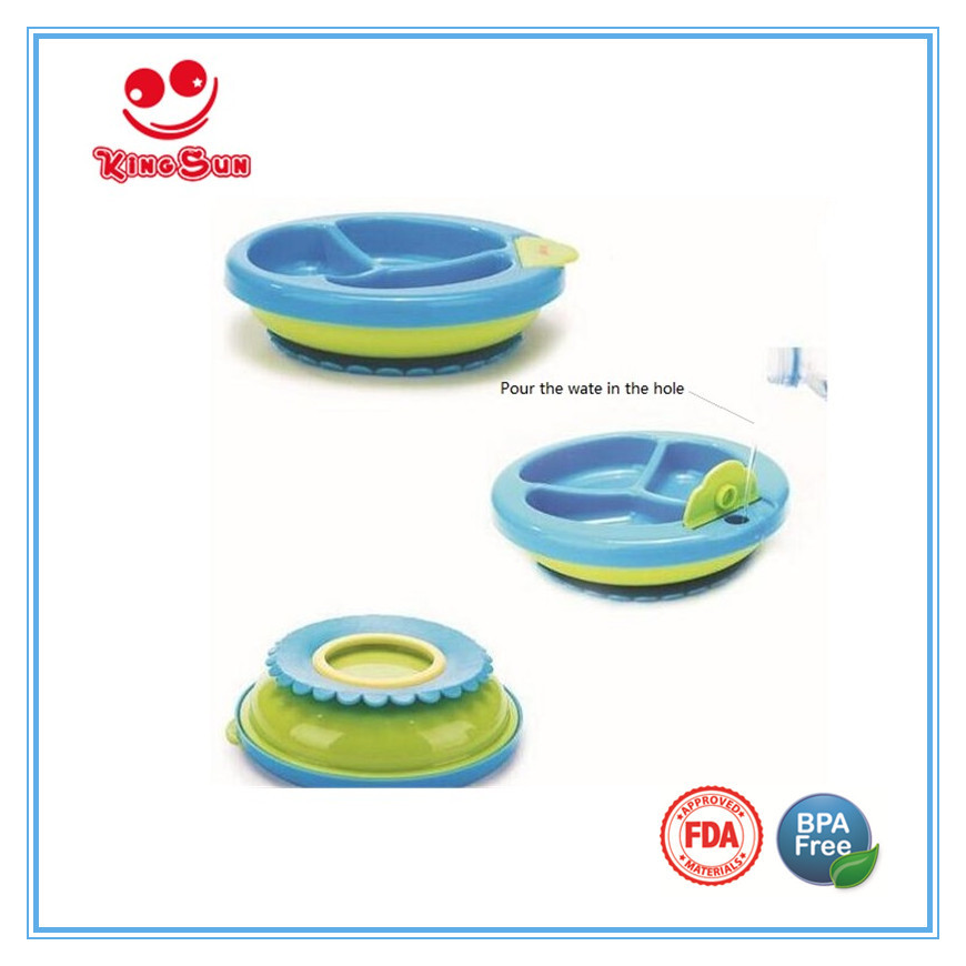 Yellow/blue/pink/green Or Customized Pp Baby Feeding Warmming Plate Dinner Dish
