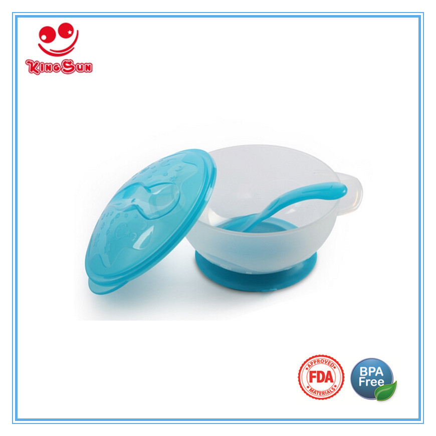 Baby Suction Feeding Bowl Set - Eco-friendly Pp/tpe Material, Blue/pink/yellow Options | Non-slip Design, Perfect For 4m+ Baby Eating Independence