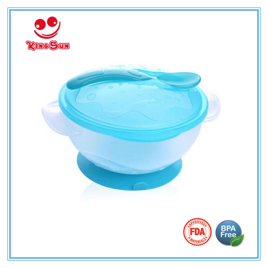 Baby Suction Feeding Bowl Set - Eco-friendly Pp/tpe Material, Blue/pink/yellow Options | Non-slip Design, Perfect For 4m+ Baby Eating Independence