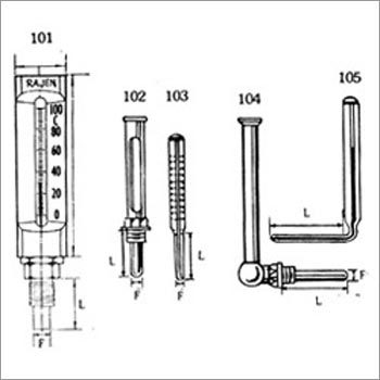 Mercury Filled Thermometers With Metal Case