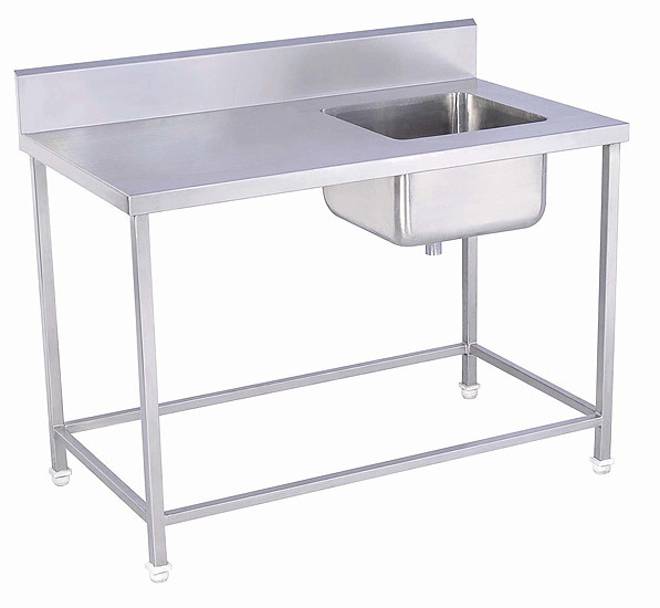 Stainless Steel Work Table With Sink - 50-90 Lbs Weight | Silver Finish, Versatile Use For Kitchens And Workspaces