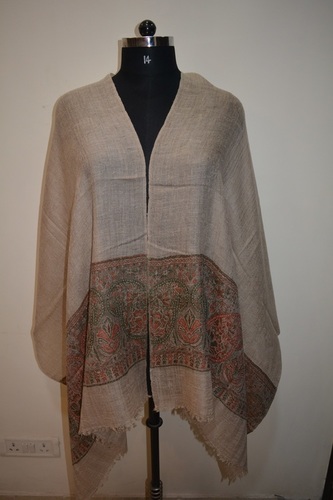 पशमिना बॉर्डर पैस्ले स्कार्फ़