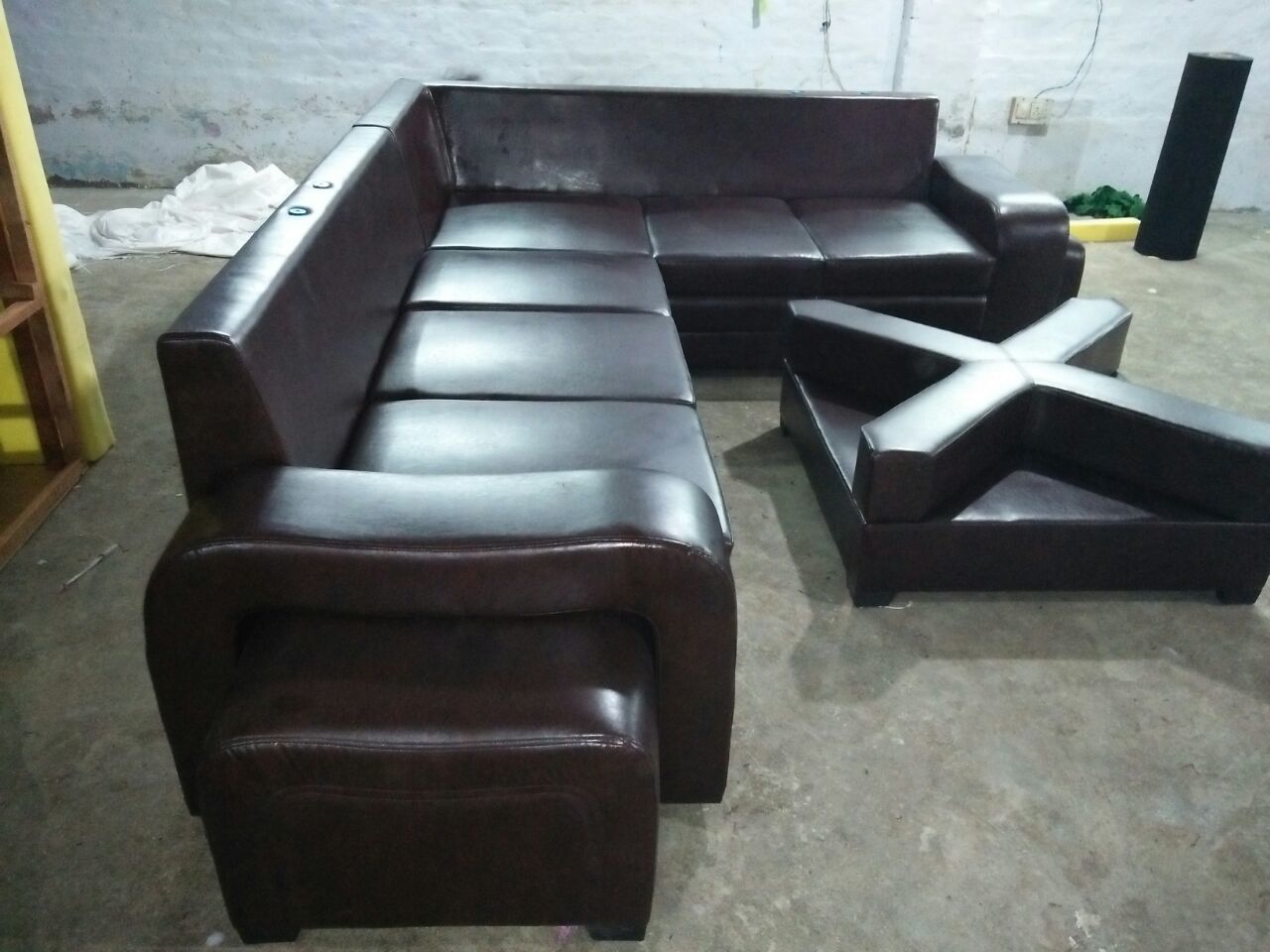 Luxury Sofa Set - Fabric And Foam, 9 Foot Dimensions | Handmade Modern Design, Upholstered In Rich Red, Blue, Brown With Sturdy Oak Frame