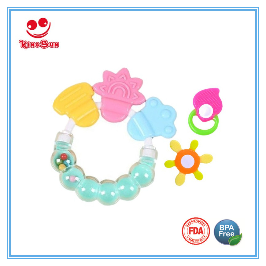 Funny Rattle Silicone Baby Teether Toy - Custom Molded Food Grade Silicone, Dishwasher Safe , Non-toxic Bpa-free Design