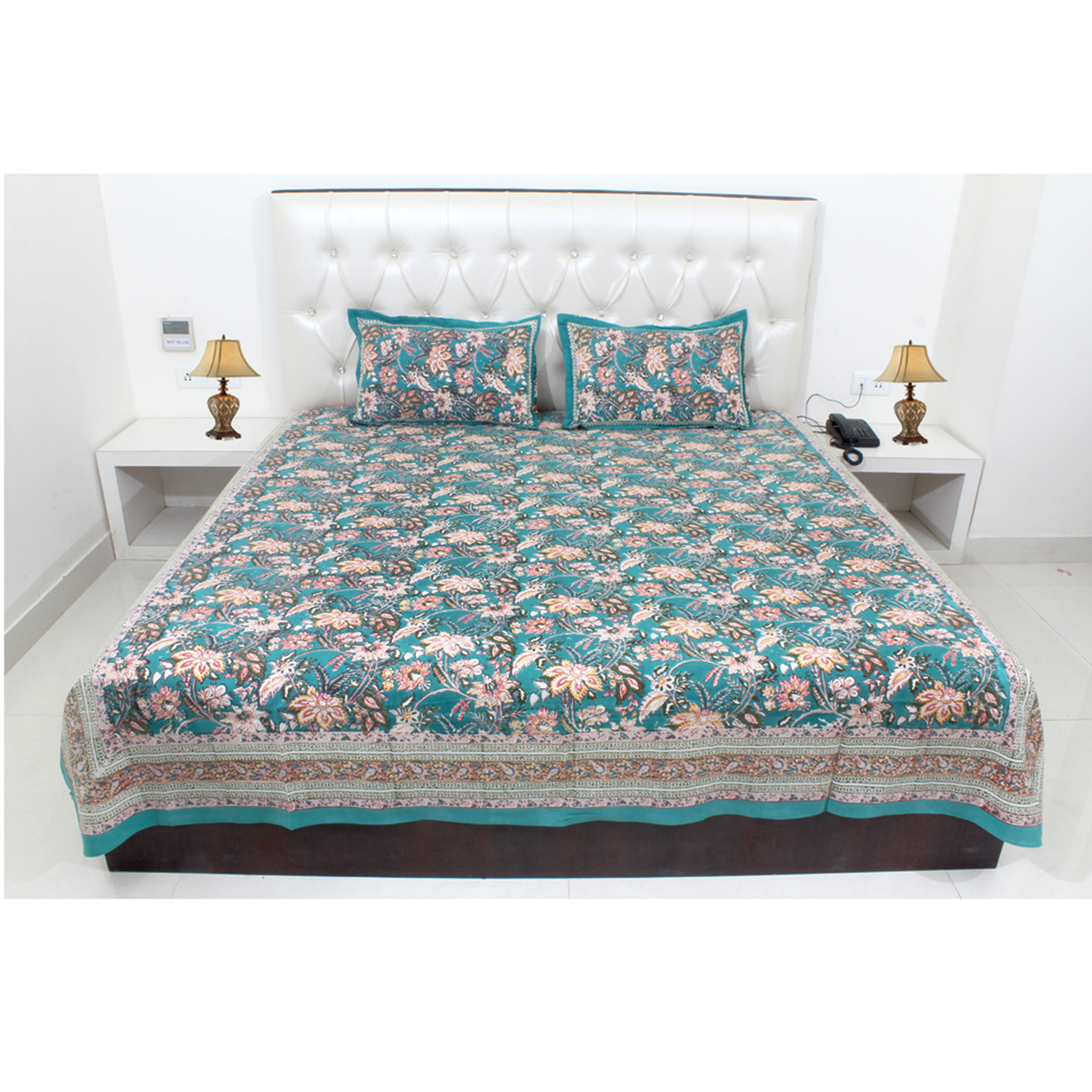 Fresh Aqua Cotton Single Bed Sheet