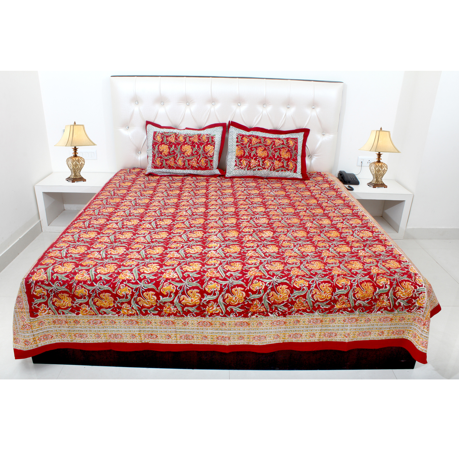 Rustic Red Stylish Bed Sheet
