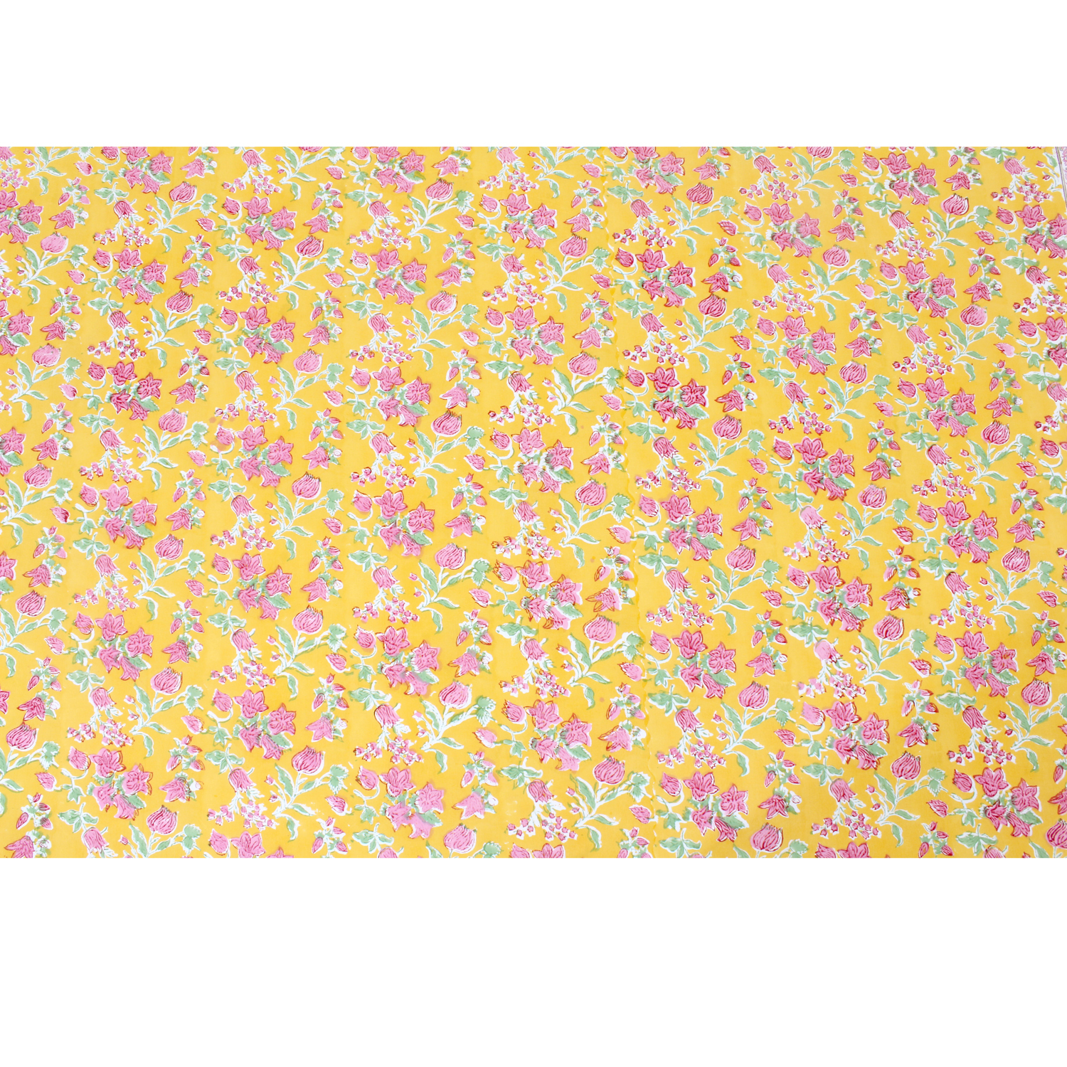 Cotton Printed Bed Sheet - 100% Cotton, Mustard Color | Elegant Design With 2 Pillowcases, Pre-washed Fabric For Durability And Comfort