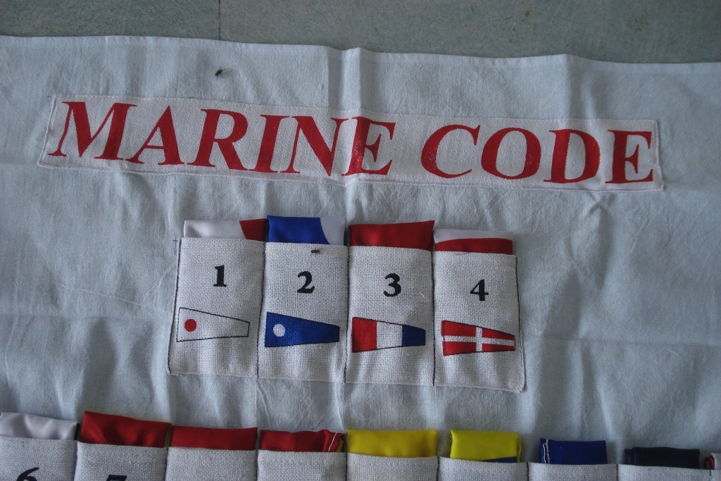 Ship's Signal Set A 14 Flag With Case Cover