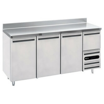 Undercounter Refrigerator - Stainless Steel, Two Sliding Doors | Digital Temperature Control, Adjustable Shelves, Castor Wheels