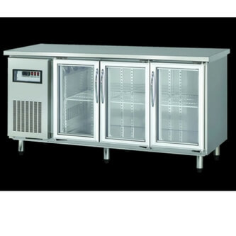 Undercounter Refrigerator - Stainless Steel, Two Sliding Doors | Digital Temperature Control, Adjustable Shelves, Castor Wheels