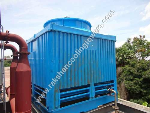 FRP Square Cooling Tower - Customizable Dimensions | Axial Flow Fan, PVC Fill Media, Low Noise Level, Spray Nozzles Water Distribution