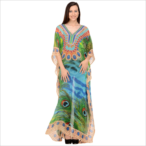 Peacock Printed Kaftan