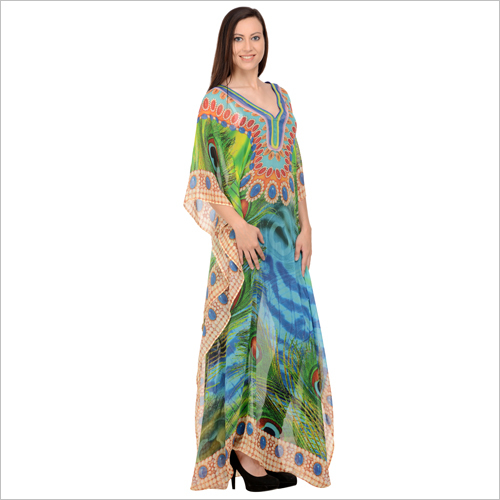 Peacock Printed Kaftan