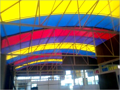 Rooftop Tensile Structure - Steel & Aluminum Materials, Multicolor Design | Weather Resistant, Easy Installation, Premium Finishing