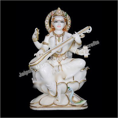 Marble Saraswati Mata Statue - High-Quality Marble, Durable Design | Superior Finish, Ideal for Worship