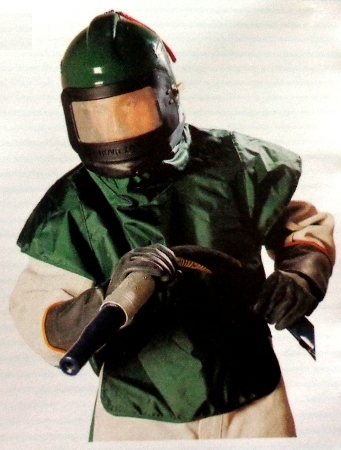 Nova Sand Blasting Helmet - PVC Material, Waterproof Design, Green Color | Max Airflow 50 to 200cmf, Fatigue-Reducing Features