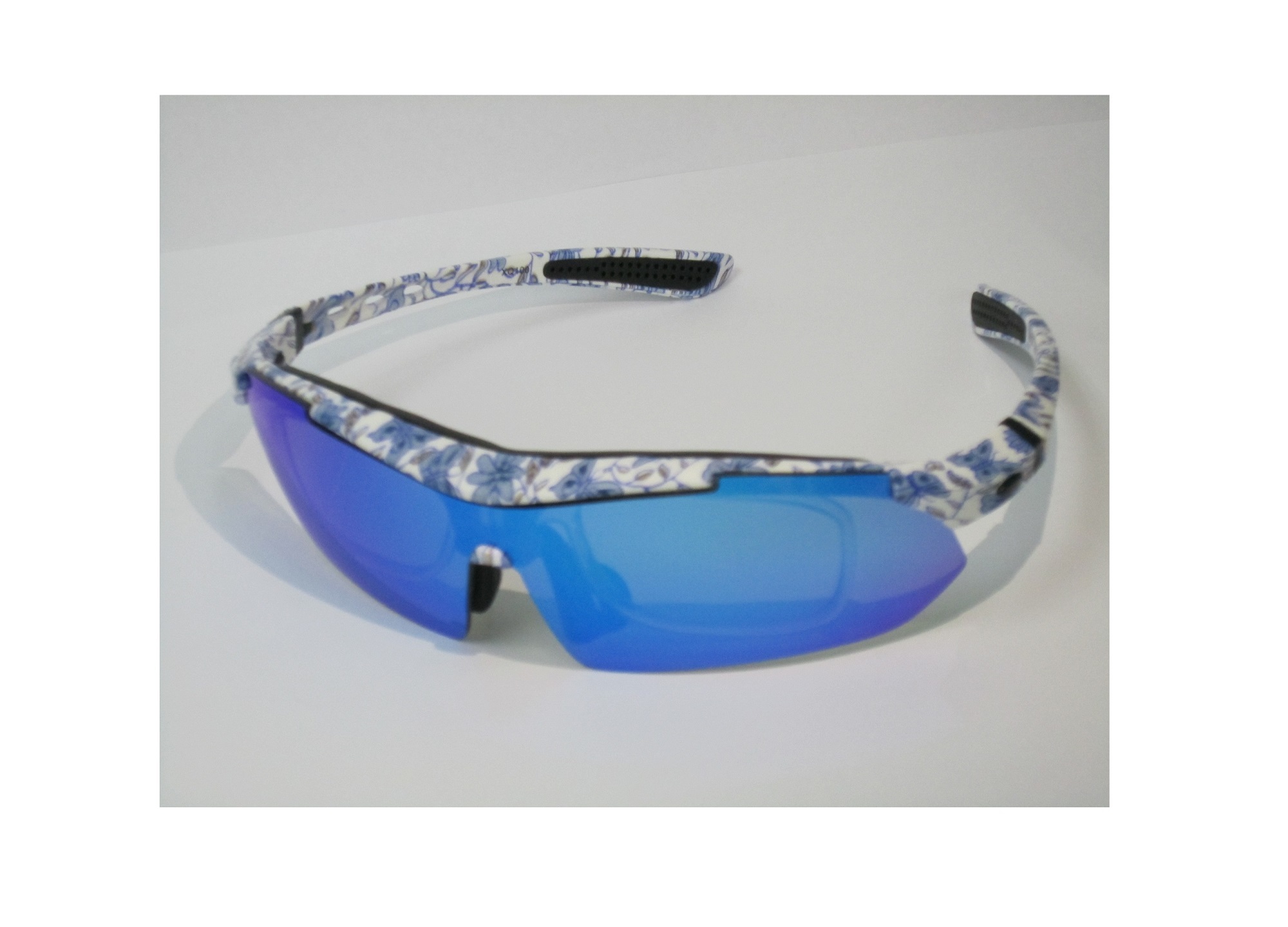 Blue Lens Sunglasses - Lightweight Pc Frame, 15.5x16.5x4.5 Cm | Polarized Revo Blue Lens, Uv Protection, Stylish Flower & Butterfly Pattern, Perfect For Outdoor Activities