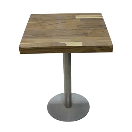 Designer Restaurant Table - Rubber Wood & Stainless Steel | Spacious Design for Restaurants & Hotels, Ideal for Family Meals