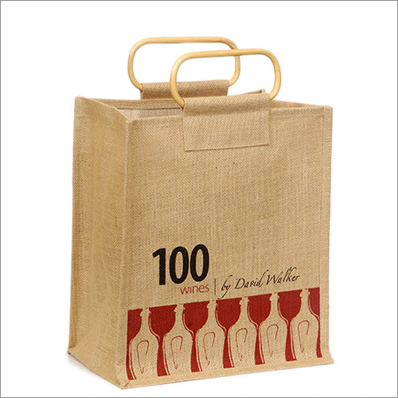 जूट कैरी वाइन बैग