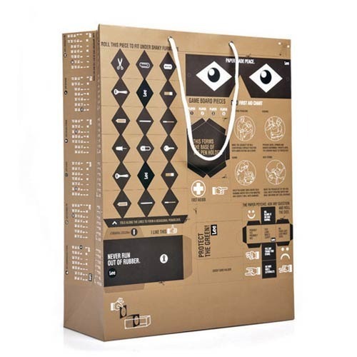 प्रिंटेड ब्राउन क्राफ्ट पेपर बैग