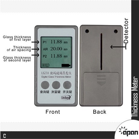 Digital Glass Thickness Meter - 60mm Glass Thickness Scale 35mm Air Space Scale | Laser-coupled Ccd Measurement Large Lcd Display Quick Single-side Operation