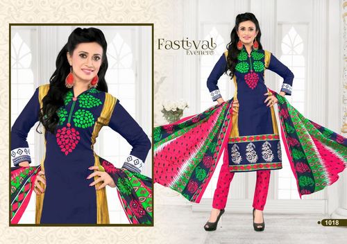 प्रिंटेड कॉटन ड्रेस सामग्री