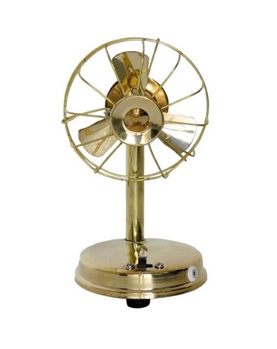 देसी कारीगर कांसा टॉय फैन शोपीस पोर्टेबल रिचार्जेबल चार्जर के साथ