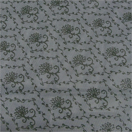 पॉली मेष प्रिंट फैब्रिक