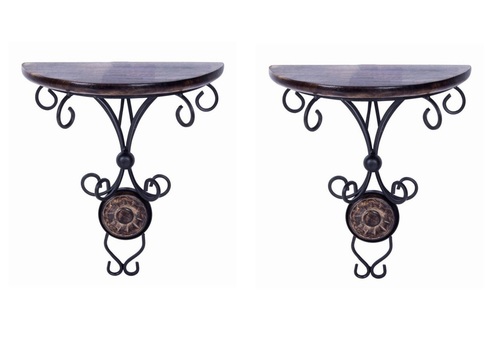 देसी कारीगर एंटीक लुक वाला वॉल ब्रैकेट (2 का सेट)