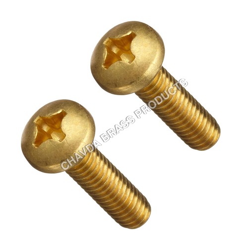 Brass Machine Screws - M3, 10mm Length | Gold Plated, Round Head, Phillips Drive, Pack of 100