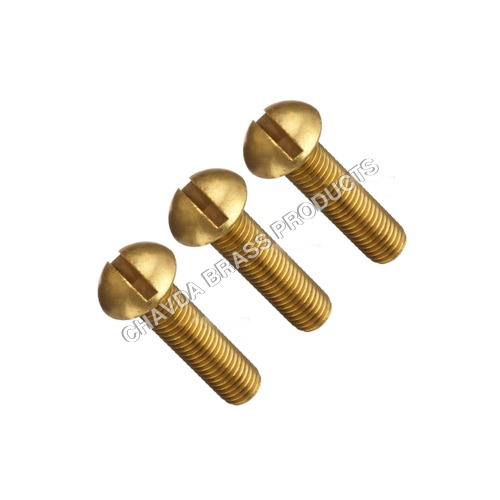 Brass Round Head Screws - Coarse Thread, Slotted Drive Type | Pack of 100, Natural Finish, Various Dimensions