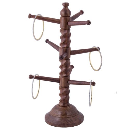 हस्तनिर्मित देसी कारीगर सुंदर दस्तकारी लकड़ी की चूड़ियाँ धारक