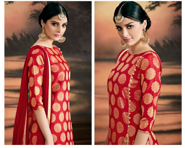 Orange Designer Georgette Saree With Heavy Blouse - Jacquard Silk, 6.3 Meter Length, Embroidered Pattern | Unique Handcrafted Ethnic Wear