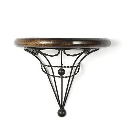 देसी कारीगर लकड़ी और रॉट आयरन फैंसी वॉल ब्रैकेट