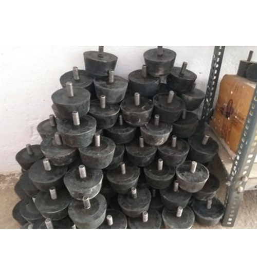 Crane Rubber Buffer - Rubber & Stainless Steel, Round Shape, Black Color, Lightweight, Sturdy Design, 10 Metric Ton Lifting Capacity