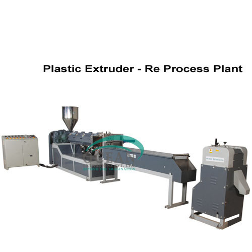 White & Blue Plastic Extruder - Re Process Plant