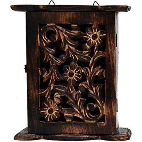 देसी कारीगर लकड़ी का की होल्डर साइज़ (LxBxH-5x2X9) इंच