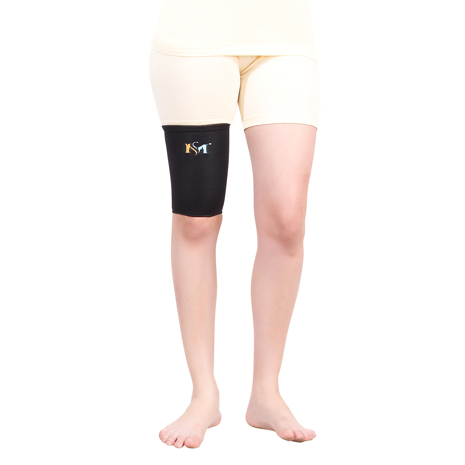 Thigh Support - Neoprene, Approximately 6 Inches Above Knee, Black | Strong Compression, Four-way Stretch, Breathable Comfort, Mild Support