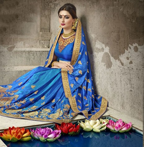 Pink Georgette Wedding Wear Saree - Georgette Fabric, Customized Size Up To 42" | Embroidered Handwork, Bollywood Style, Ethnic Indian Attire