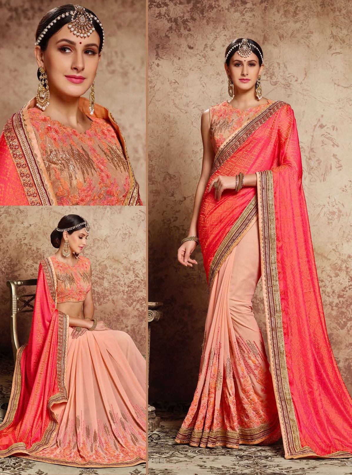 Best Way To Go Stylish With Pink Georgette Saree