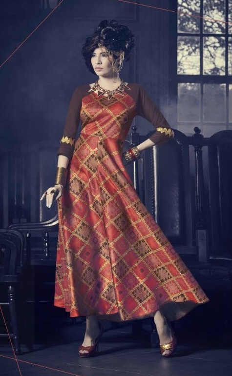 Rayon Printed Straight Kurti - Brown Rayon Slub Silk, M L Xl Xxl , Trendy Party Wear, Printed Pattern For All Seasons
