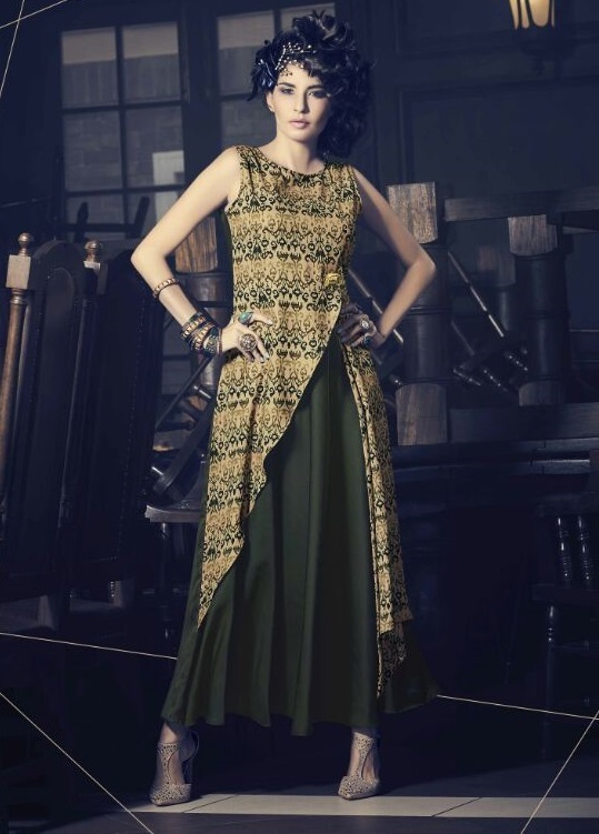 Rayon Printed Straight Kurti - Brown Rayon Slub Silk, M L Xl Xxl , Trendy Party Wear, Printed Pattern For All Seasons