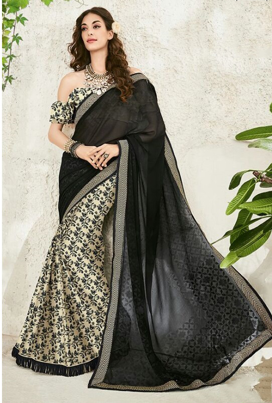 Bollywood Wonderful Blue Georgette Printed Saree